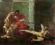 Joseph-Noel Sylvestre Locusta testing poison on a slave France oil painting artist